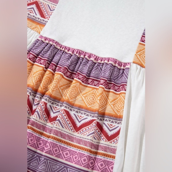 Bohemian White and Orange Tunic Top - Picture 7 of 15